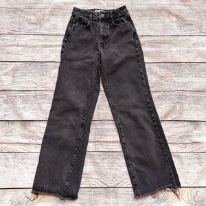 Zara Distressed Black High Rise Raw Edge Denim Jeans Ladies Sz 0 23